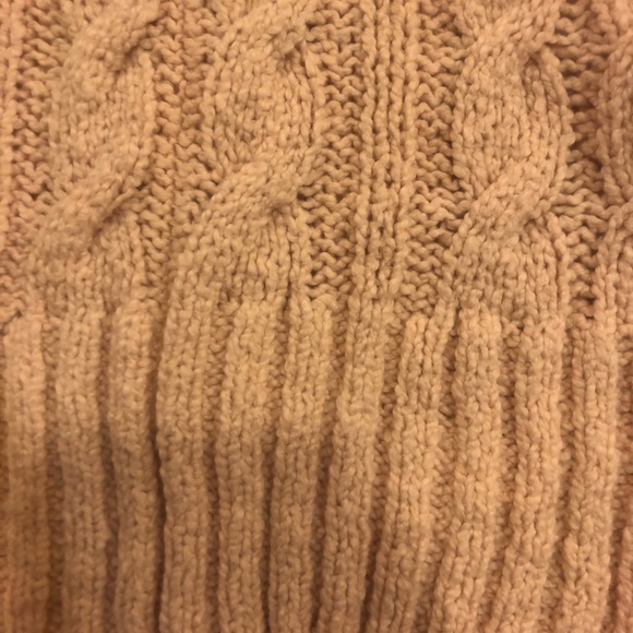 FREE PEOPLE PINK CABLE KNIT SWEATER - Picture 7 of 8